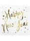 20 guardanapos Fim de Ano Happy New Year brancos e dourados (33 x 33 cm) - Jolly New Year