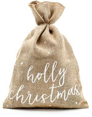 Holly Christmas dekoratív zsák