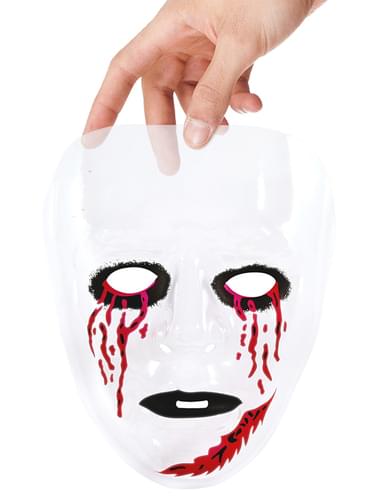 Maschera trasparente con occhi insanguinati per adulto