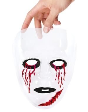 Máscara transparente com olhos com sangue para adulto