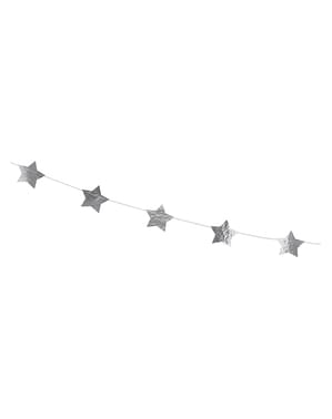 Guirlande étoiles argentées (3,6 m)