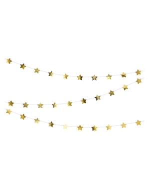 Гирлянда със златисти звезди (3,6 m)