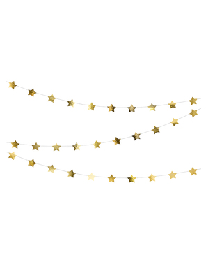 金の星ガーランド飾り（３．６ｍ）