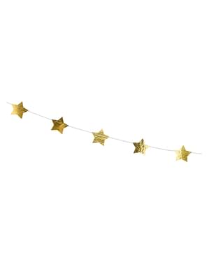 Guirlande étoiles dorées (3,6 m)