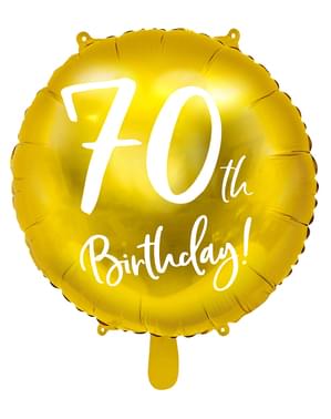 Златист балон с надпис „70th Birthday“ (45 cm)