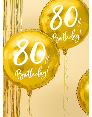 Ballon 80 th Birthday doré (45 cm)