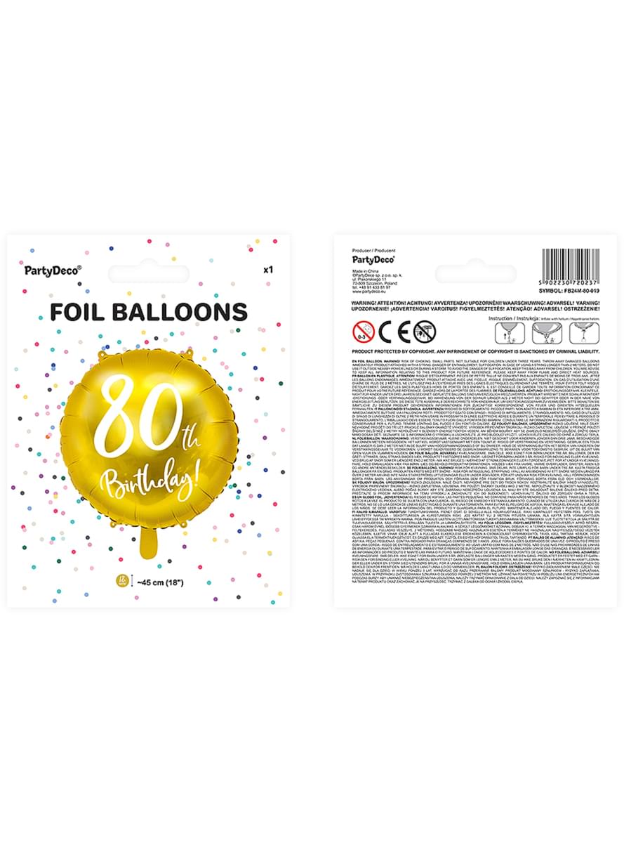 Glóbus 80 ára afmælis gullna (45 cm)