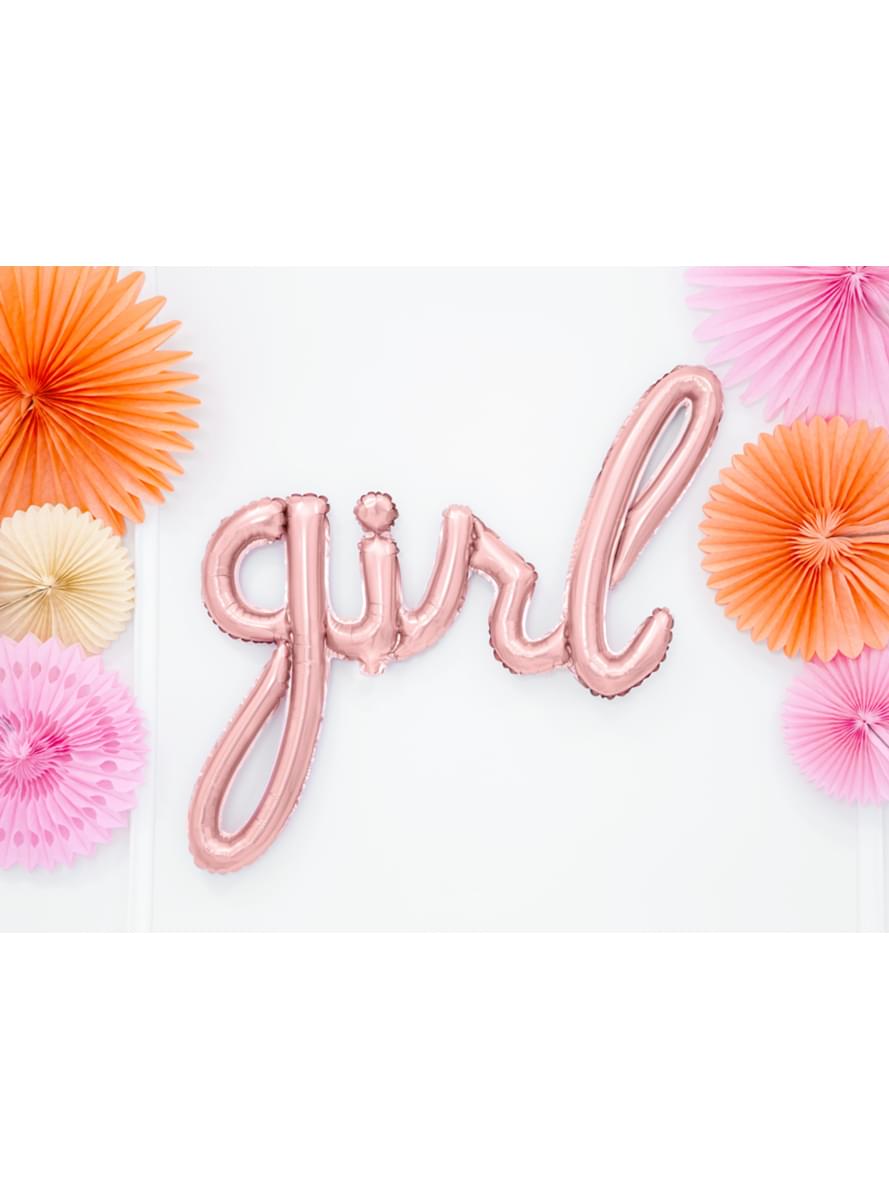 Girl Luftballon gold (77 cm) - Baby Shower Party