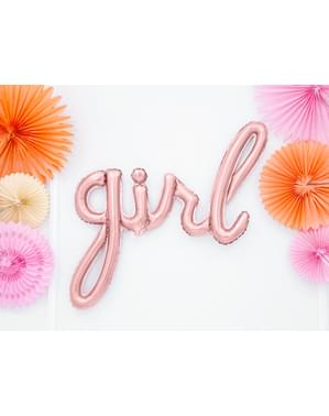Златист балон „girl“ (77 cm) – Baby Shower Party
