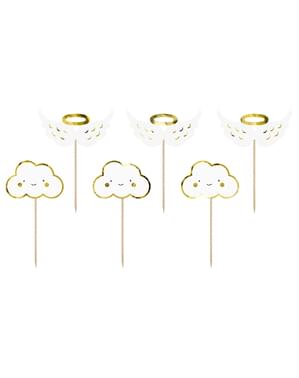 6 toppers decorativi cu nori și îngerași – Baptism Day