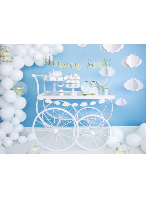 6 Cocktail Stäbchen mit Wolken und Engeln - Babtism Day - kaufen