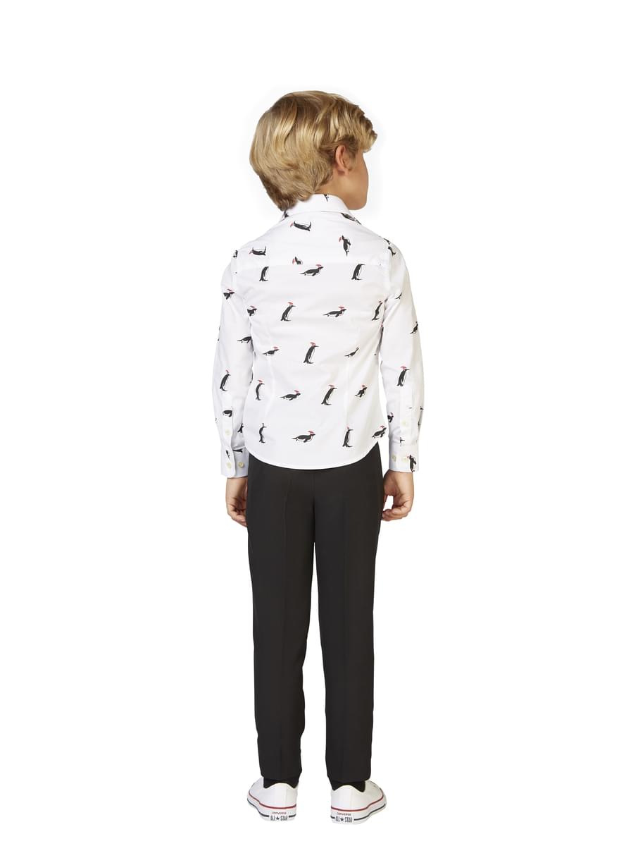 Bela srajca s pingvini za fante - Opposuits