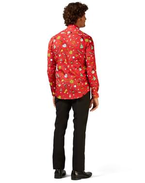 Juledekorert Opposuits skjorte til menn i Doodle Red