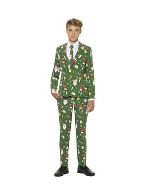 ティーンエイジャーのためのグリーン・クリスマス「Santababe」スーツ - Opposuits