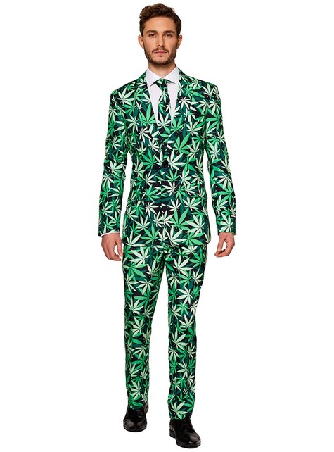 Opposuits Suitmeister Green Cannabis Weed Suit Tie & Pants Comes w/ Jacket 
