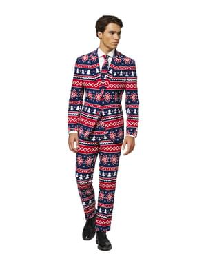 Modrý vianočný oblek „Nordic Noel“ - Opposuits