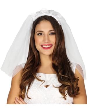 White bride's veil for women