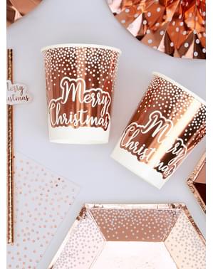 8 cups in rose gold (20 cm) - Pink Christmas