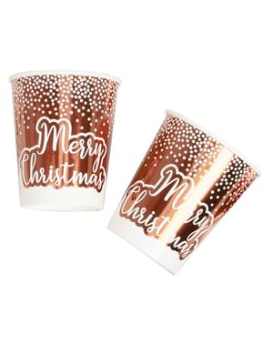 8 cups in rose gold (20 cm) - Pink Christmas