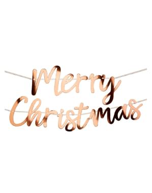 Festone Merry Christmas oro rosa (2m) - Pink Christmas