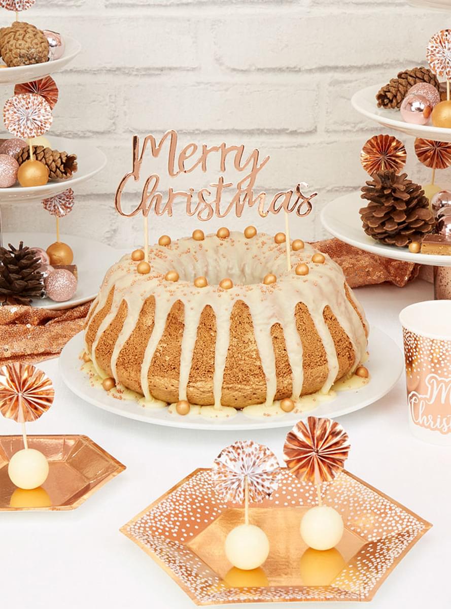 Merry Christmas Cupcake Förmchen roségold - Pink Christmas