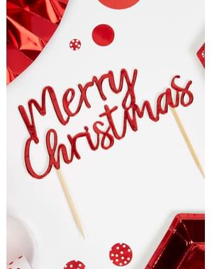 Toppers Merry Christmas vermelhos - Red Christmas