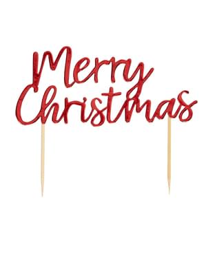 Toppers Merry Christmas rouges - Red Christmas