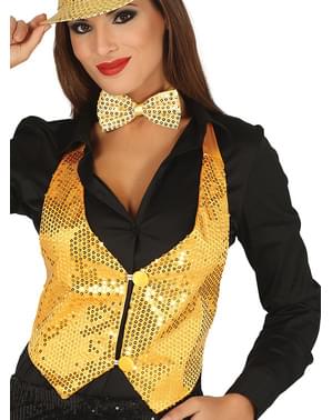 Gouden pailetten gilet voor vrouw