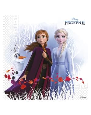 20 serviettes en papier La Reine des Neiges 2 biodégradable (33 cm)