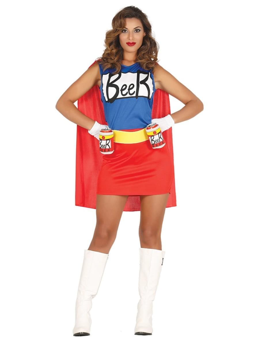 Disfraz de super héroe de la cerveza para mujer. Have Fun! Funidelia