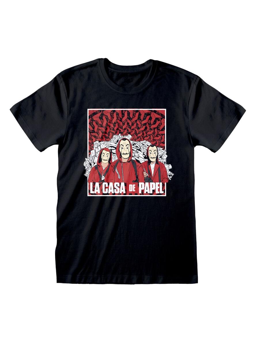 Camiseta La Casa de Papel negra para adulto