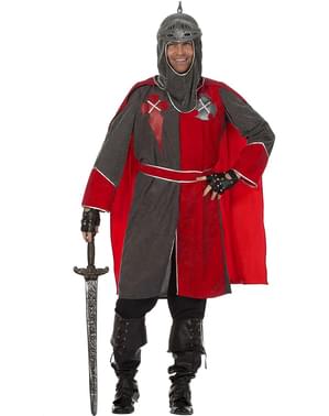 Сив рицарски костюм на крал Артур за мъже