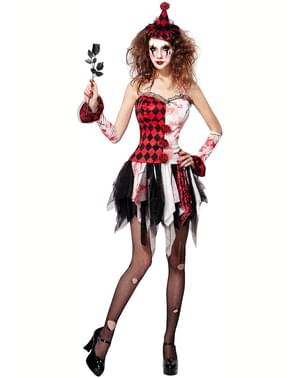 Fato de arlequina do horror para mulher