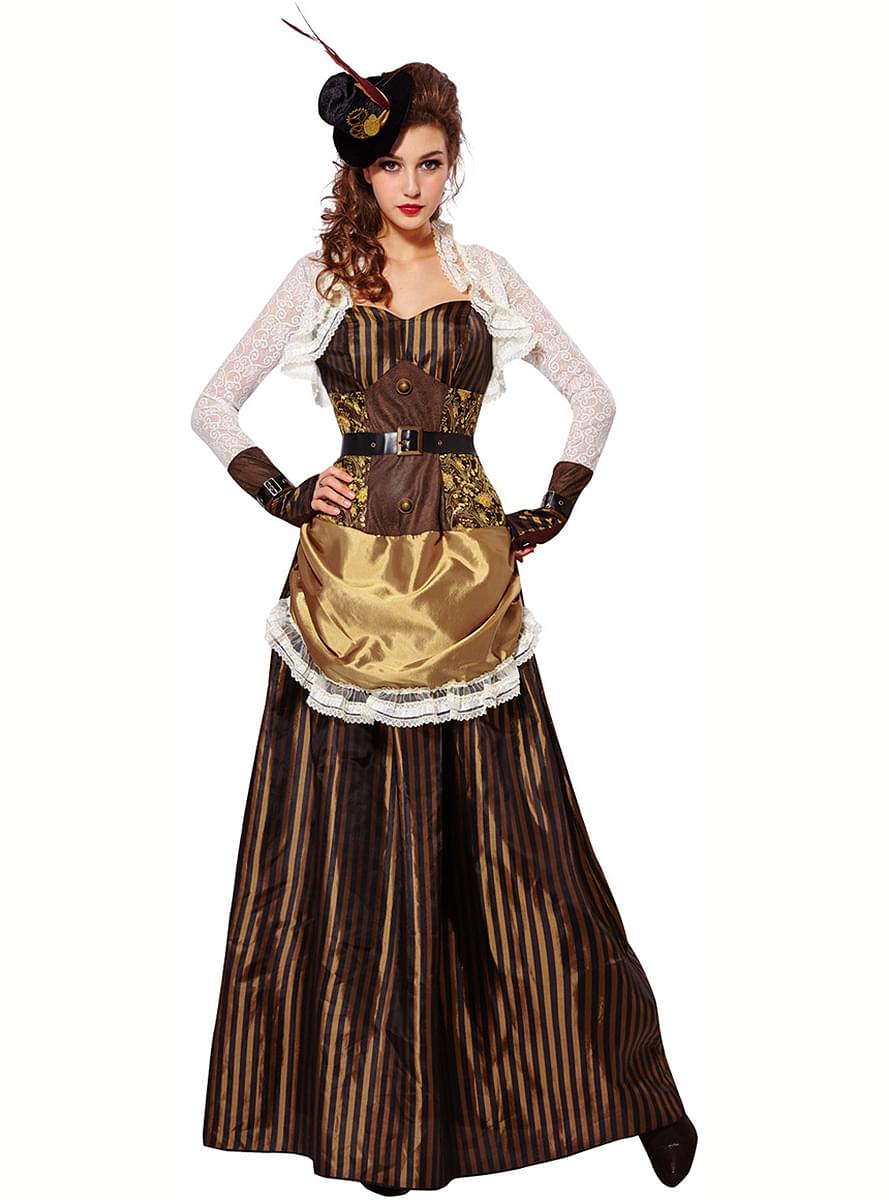 Glänzendes Steampunk Kostüm für Damen