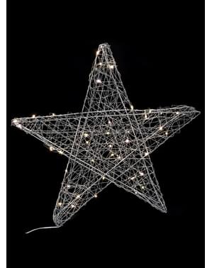 Estrela natalícia com 40 luzes prateada