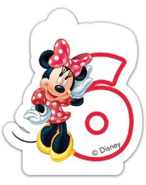 Sviečka číslo 6 pre Minnie Mouse