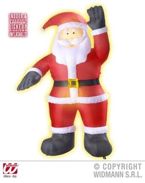 Père Noël saluant gonflable lumineux (244 cm)