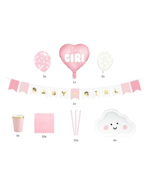 “It’s a girl” -koristesetti - Baby Shower Party