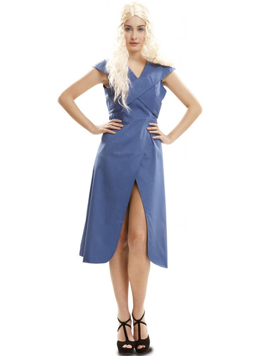 Drachen Königin Kostüm blau für Damen