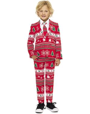 Червоний новорічний костюм «Wonderland» для дітей - Opposuits