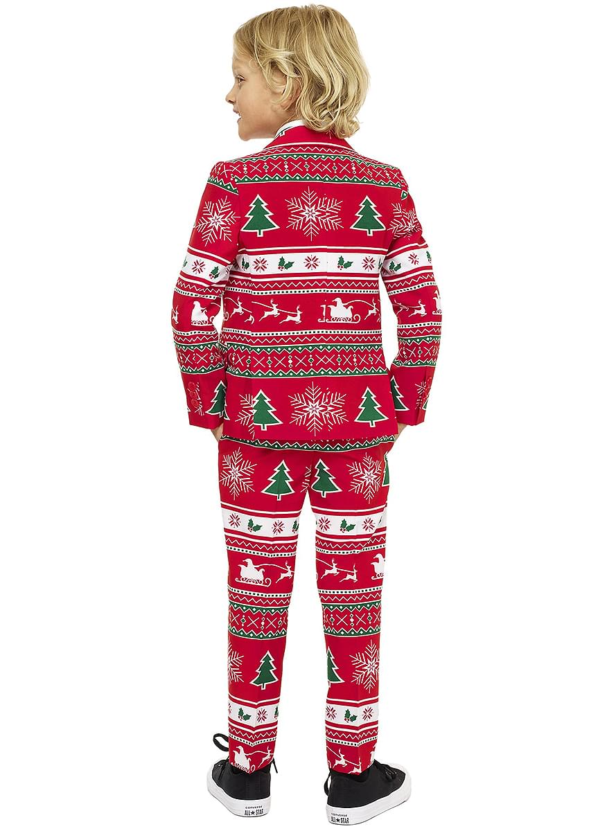 Costum băieți Crăciun roșu 