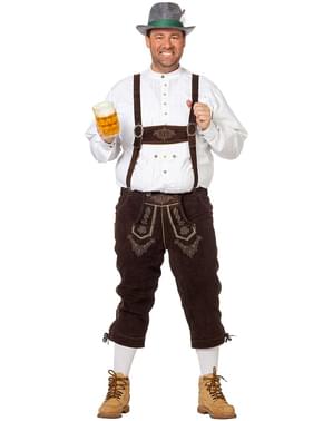 Deluxe tamno smeđi lederhosen za muškarce