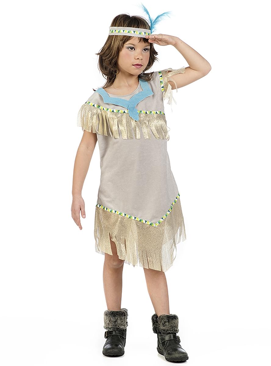 Costum de indiană auriu pentru fată