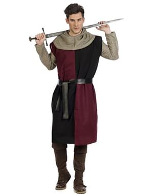 Burgundy medieval surcoat for men
