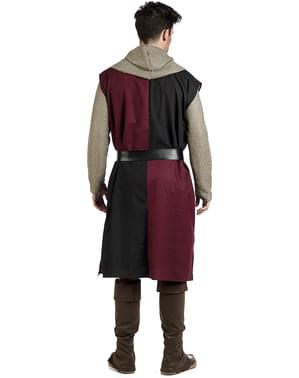 Surcote médiévale bordeaux homme