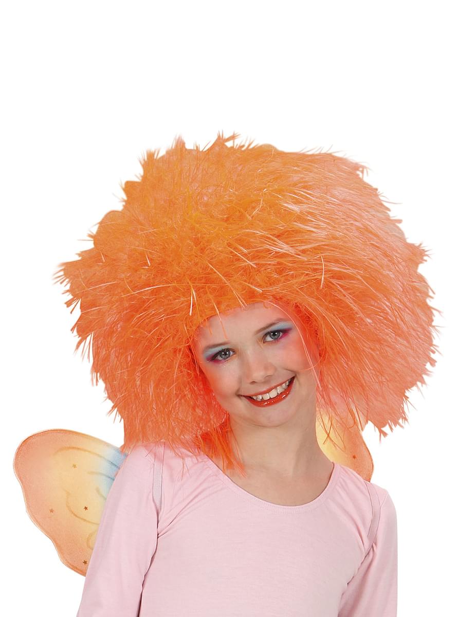 Orangene Feen Perücke für Mädchen