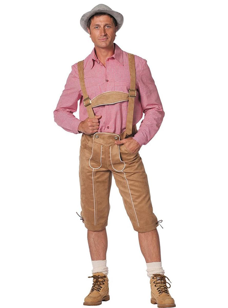 Lederhose bej pentru bărbat