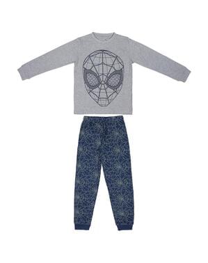 Spindelmannen pyjamas för pojke blå och grå- Marvel