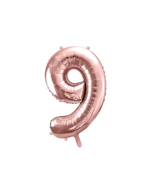 «9» Фольга куля з рожевого золота (86 см)