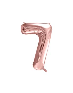 «7» Фольга куля з рожевого золота (86 см)